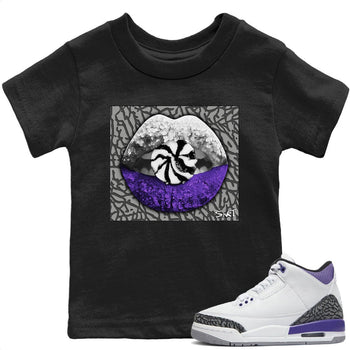 Jordan 3 Dark Iris Sneaker Match Tees Lips Candy Sneaker Tees Jordan 3 Dark Iris Sneaker Release Tees Kids Shirts