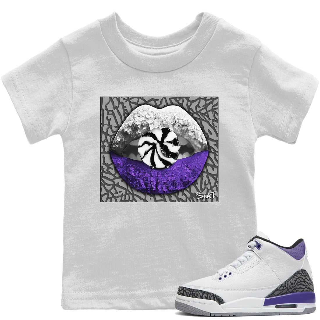 Jordan 3 Dark Iris Sneaker Match Tees Lips Candy Sneaker Tees Jordan 3 Dark Iris Sneaker Release Tees Kids Shirts