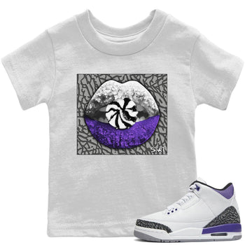 Jordan 3 Dark Iris Sneaker Match Tees Lips Candy Sneaker Tees Jordan 3 Dark Iris Sneaker Release Tees Kids Shirts