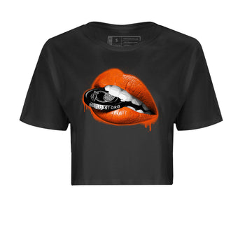 Air Jordan 12 Brilliant Orange Sneaker Match Tees Lips Coin Sneaker Tees 12s Brilliant Orange Tee Women's Shirts Black 2