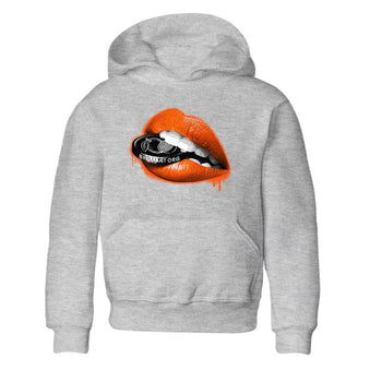 Air Jordan 12 Brilliant Orange Sneaker Match Tees Lips Coin Sneaker Tees 12s Brilliant Orange Tee Kids Shirts Heather Grey 2