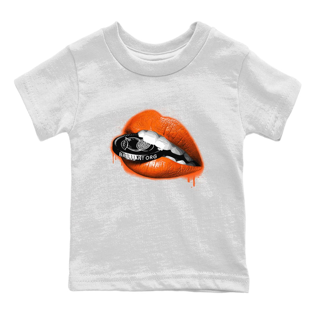 Air Jordan 12 Brilliant Orange Sneaker Match Tees Lips Coin Sneaker Tees 12s Brilliant Orange Tee Kids Shirts White 2