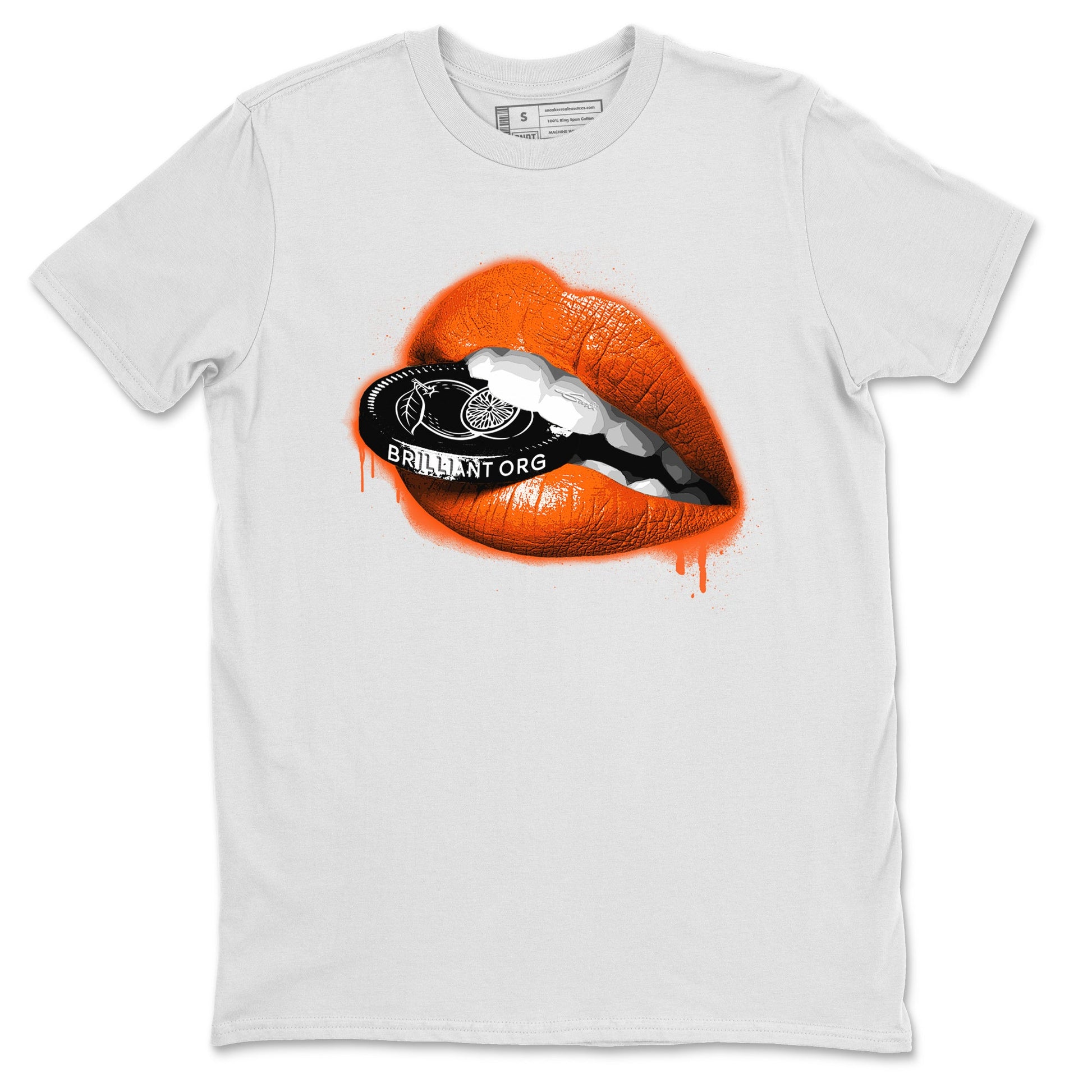 Air Jordan 12 Brilliant Orange Sneaker Match Tees Lips Coin Sneaker Tees 12s Brilliant Orange Tee Unisex Shirts White 2