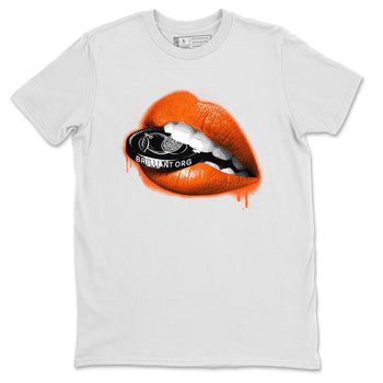 Air Jordan 12 Brilliant Orange Sneaker Match Tees Lips Coin Sneaker Tees 12s Brilliant Orange Tee Unisex Shirts White 2
