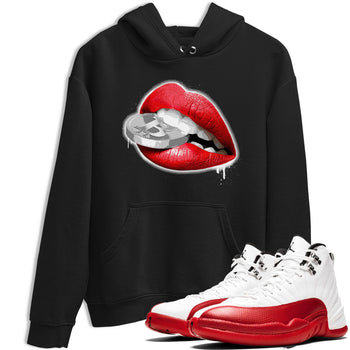 12s Cherry shirt to match jordans Lips Coin sneaker tees Air Jordan 12 Cherry SNRT Sneaker Release Tees Unisex Black 1 T-Shirt
