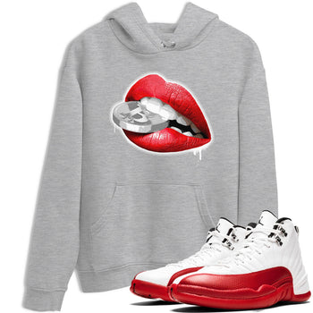 12s Cherry shirt to match jordans Lips Coin sneaker tees Air Jordan 12 Cherry SNRT Sneaker Release Tees Unisex Heather Grey 1 T-Shirt