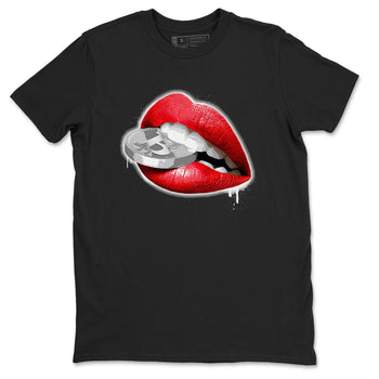 12s Cherry shirt to match jordans Lips Coin sneaker tees Air Jordan 12 Cherry SNRT Sneaker Release Tees Unisex Black 2 T-Shirt