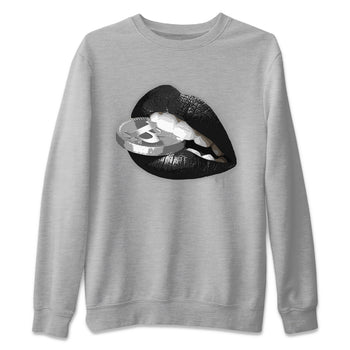 Air Jordan 14 Metallic Silver Sneaker Match Tees Lips Coin Sneaker Tees Jordan 14 WMNS Metallic Silver Sneaker Release Tees Unisex Shirts Heather Grey 2