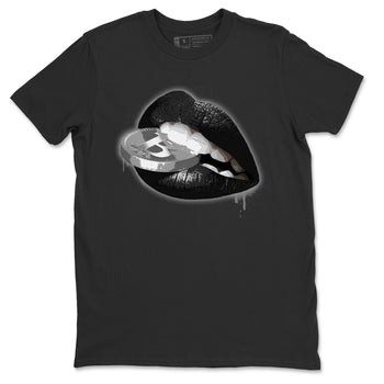 Air Jordan 14 Metallic Silver Sneaker Match Tees Lips Coin Sneaker Tees Jordan 14 WMNS Metallic Silver Sneaker Release Tees Unisex Shirts Black 2