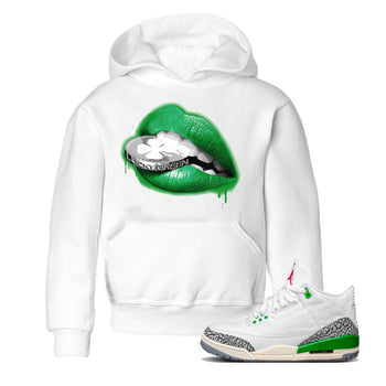 Air Jordan 3 Lucky Green Sneaker Match Tees Lips Coin Sneaker Tees Air Jordan 3 WMNS Lucky Green Sneaker Release Tees Kids Shirts White 1