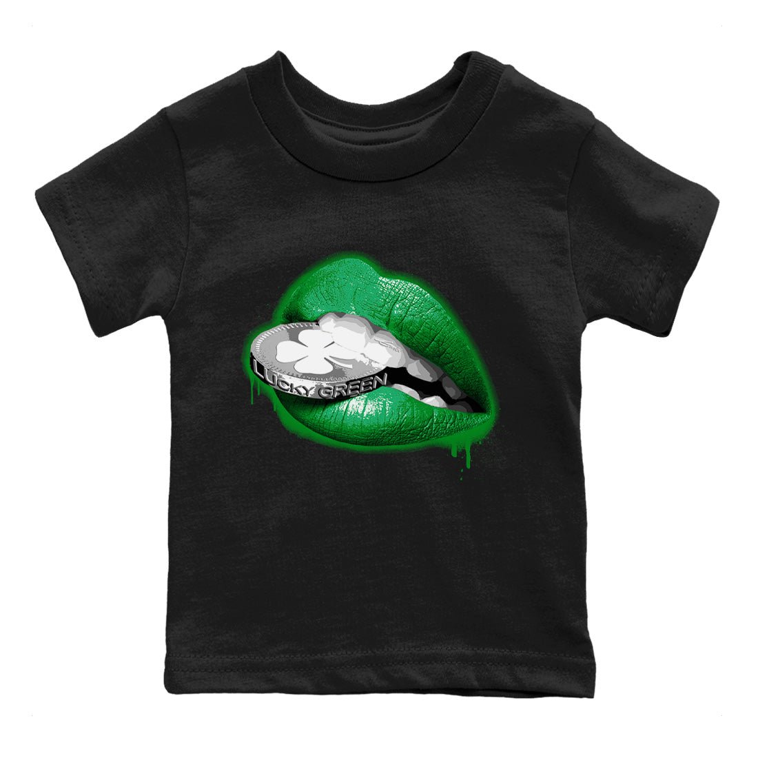 Air Jordan 3 Lucky Green Sneaker Match Tees Lips Coin Sneaker Tees Air Jordan 3 WMNS Lucky Green Sneaker Release Tees Kids Shirts Black 2