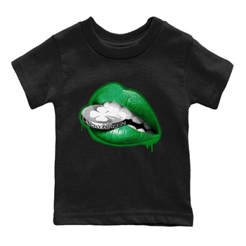 Air Jordan 3 Lucky Green Sneaker Match Tees Lips Coin Sneaker Tees Air Jordan 3 WMNS Lucky Green Sneaker Release Tees Kids Shirts Black 2