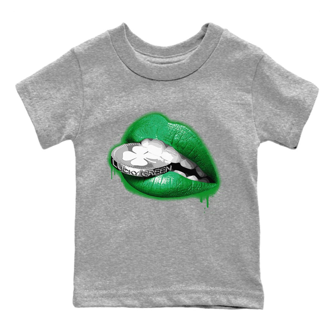 Air Jordan 3 Lucky Green Sneaker Match Tees Lips Coin Sneaker Tees Air Jordan 3 WMNS Lucky Green Sneaker Release Tees Kids Shirts Heather Grey 2
