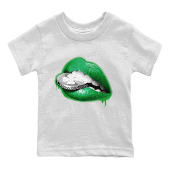 Air Jordan 3 Lucky Green Sneaker Match Tees Lips Coin Sneaker Tees Air Jordan 3 WMNS Lucky Green Sneaker Release Tees Kids Shirts White 2