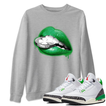 Air Jordan 3 Lucky Green Sneaker Match Tees Lips Coin Sneaker Tees Air Jordan 3 WMNS Lucky Green Sneaker Release Tees Unisex Shirts Heather Grey 1