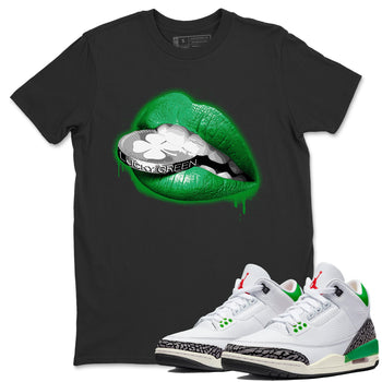 Air Jordan 3 Lucky Green Sneaker Match Tees Lips Coin Sneaker Tees Air Jordan 3 WMNS Lucky Green Sneaker Release Tees Unisex Shirts Black 1