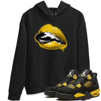 Air Jordan 4 Thunder Sneaker Match Tees Lips Coin Sneaker Tees Air Jordan 4 Retro Thunder Sneaker Release Tees Unisex Shirts Black 1