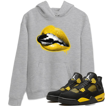 Air Jordan 4 Thunder Sneaker Match Tees Lips Coin Sneaker Tees Air Jordan 4 Retro Thunder Sneaker Release Tees Unisex Shirts Heather Grey 1