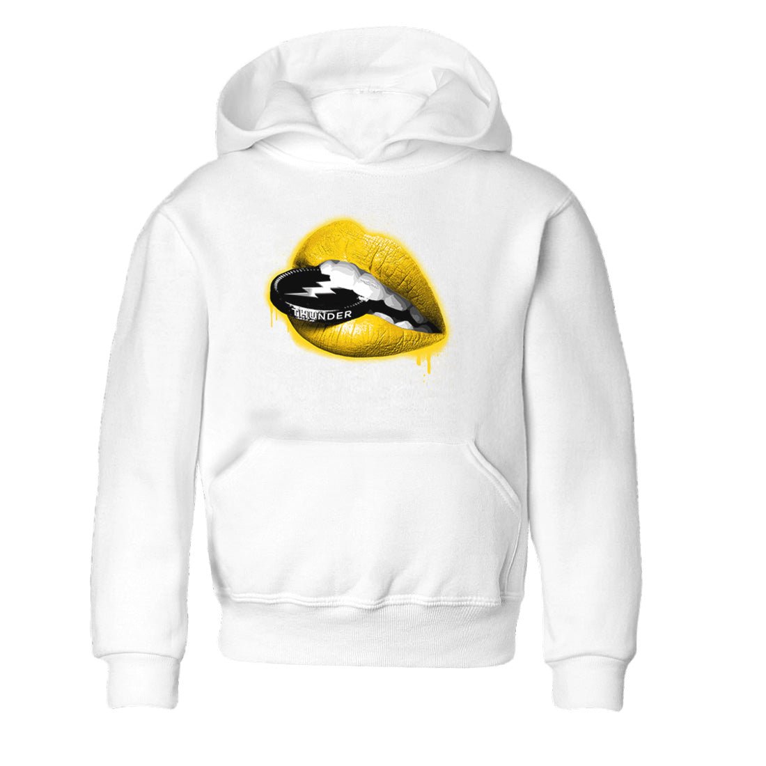 Air Jordan 4 Thunder Sneaker Match Tees Lips Coin Sneaker Tees Air Jordan 4 Retro Thunder Sneaker Release Tees Kids Shirts White 2