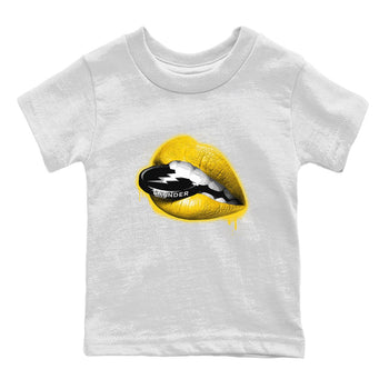 Air Jordan 4 Thunder Sneaker Match Tees Lips Coin Sneaker Tees Air Jordan 4 Retro Thunder Sneaker Release Tees Kids Shirts White 2