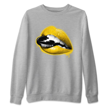 Air Jordan 4 Thunder Sneaker Match Tees Lips Coin Sneaker Tees Air Jordan 4 Retro Thunder Sneaker Release Tees Unisex Shirts Heather Grey 2