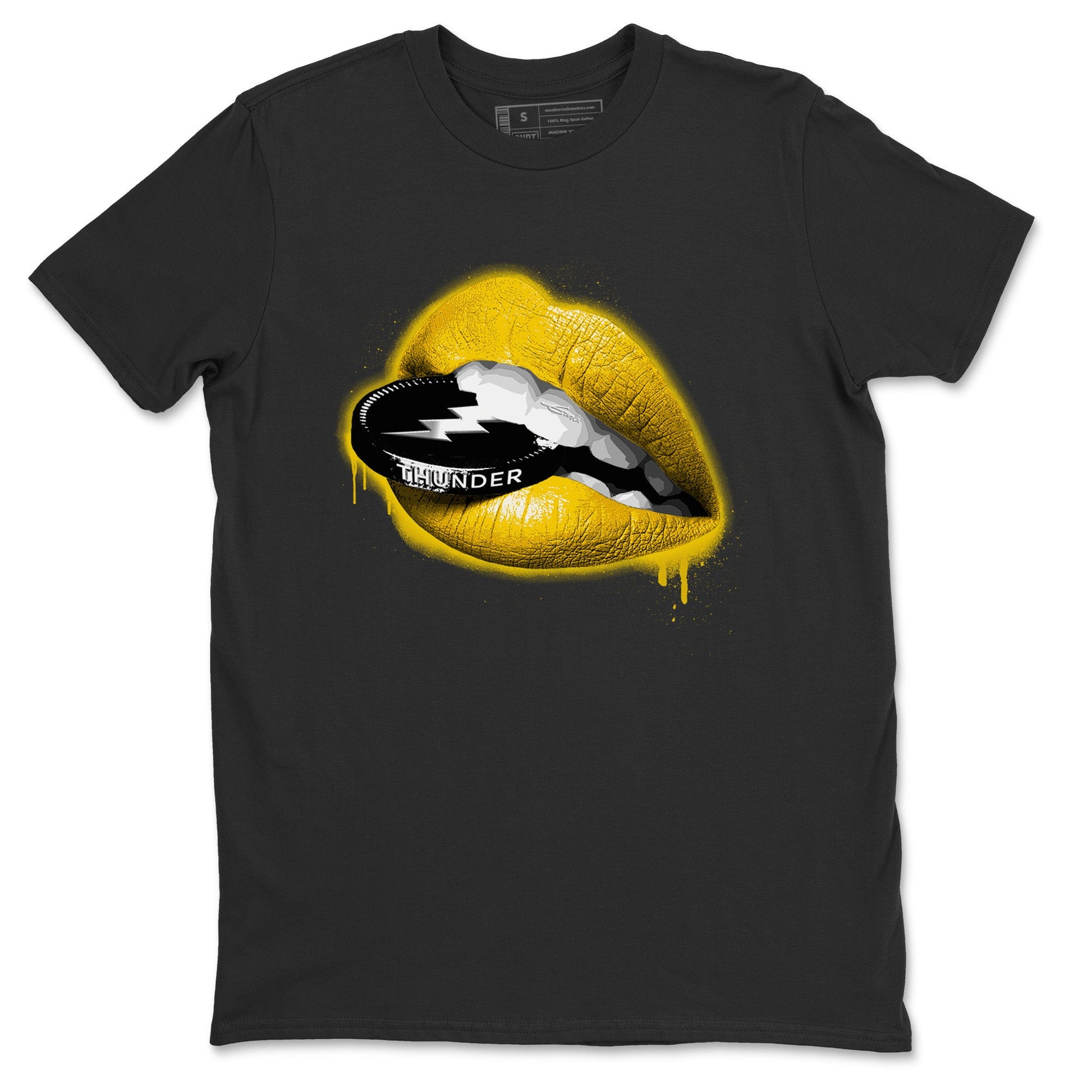 Air Jordan 4 Thunder Sneaker Match Tees Lips Coin Sneaker Tees Air Jordan 4 Retro Thunder Sneaker Release Tees Unisex Shirts Black 2