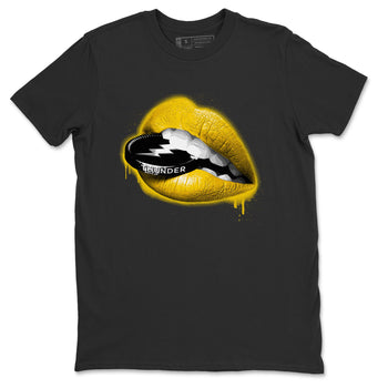 Air Jordan 4 Thunder Sneaker Match Tees Lips Coin Sneaker Tees Air Jordan 4 Retro Thunder Sneaker Release Tees Unisex Shirts Black 2