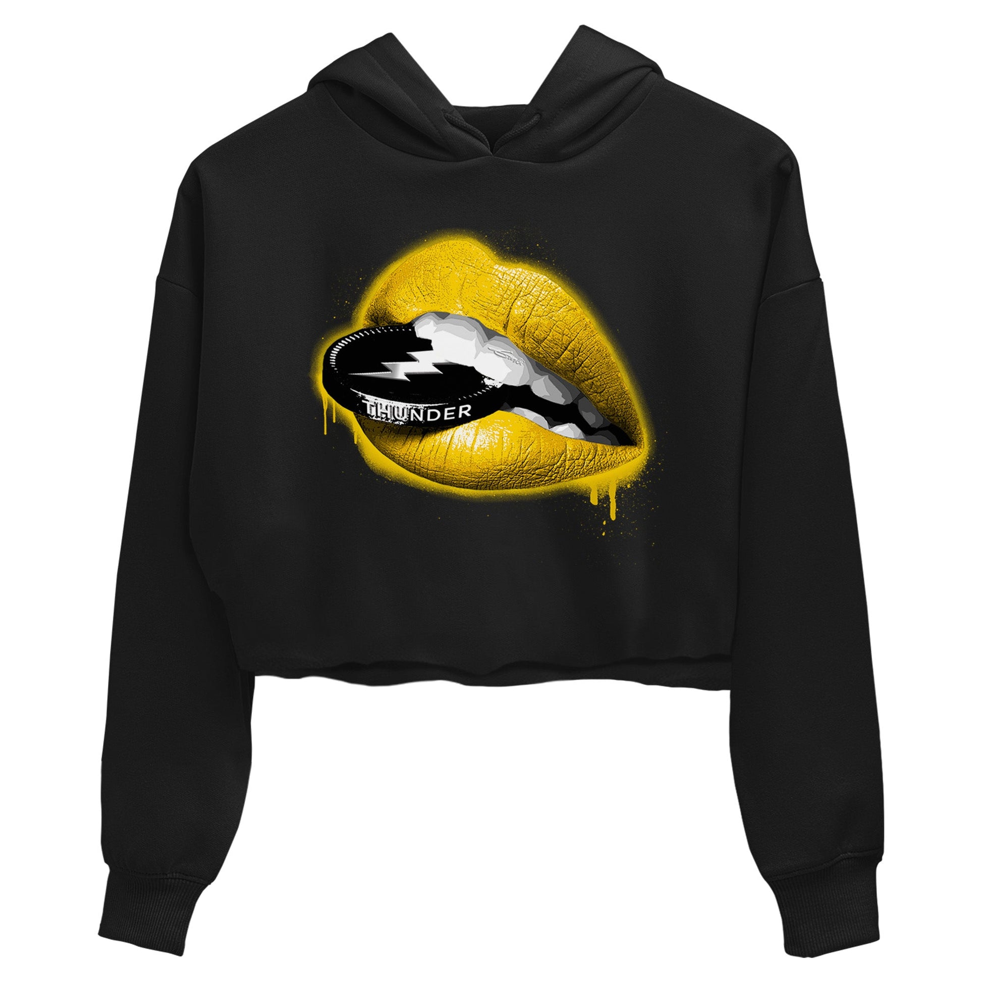 Air Jordan 4 Thunder Sneaker Match Tees Lips Coin Sneaker Tees Air Jordan 4 Retro Thunder Sneaker Release Tees Women's Shirts Black 2