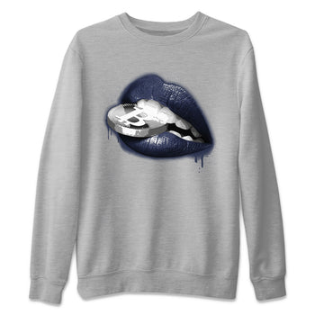 Midnight Navy 5s shirt to match jordans Lips Coin sneaker tees Air Jordan 5 Retro Midnight Navy SNRT Sneaker Release Tees Unisex Heather Grey 2 T-Shirt