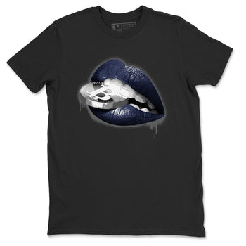 Midnight Navy 5s shirt to match jordans Lips Coin sneaker tees Air Jordan 5 Retro Midnight Navy SNRT Sneaker Release Tees Unisex Black 2 T-Shirt