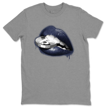 Midnight Navy 5s shirt to match jordans Lips Coin sneaker tees Air Jordan 5 Retro Midnight Navy SNRT Sneaker Release Tees Unisex Heather Grey 2 T-Shirt