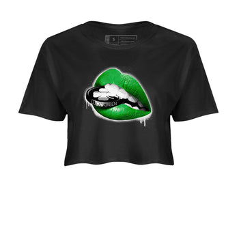 AJ5 Retro Lucky Green shirt to match jordans Lips Coin sneaker tees Air Jordan 5 Retro Lucky Green SNRT Sneaker Tees Casual Crew Neck T-Shirt Black 2 Crop T-Shirt