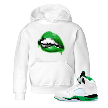 AJ5 Retro Lucky Green shirt to match jordans Lips Coin sneaker tees Air Jordan 5 Retro Lucky Green SNRT Sneaker Tees Casual Crew Neck T-Shirt Baby Toddler White 1 T-Shirt