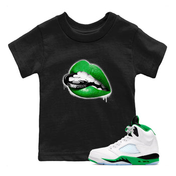 AJ5 Retro Lucky Green shirt to match jordans Lips Coin sneaker tees Air Jordan 5 Retro Lucky Green SNRT Sneaker Tees Casual Crew Neck T-Shirt Baby Toddler Black 1 T-Shirt