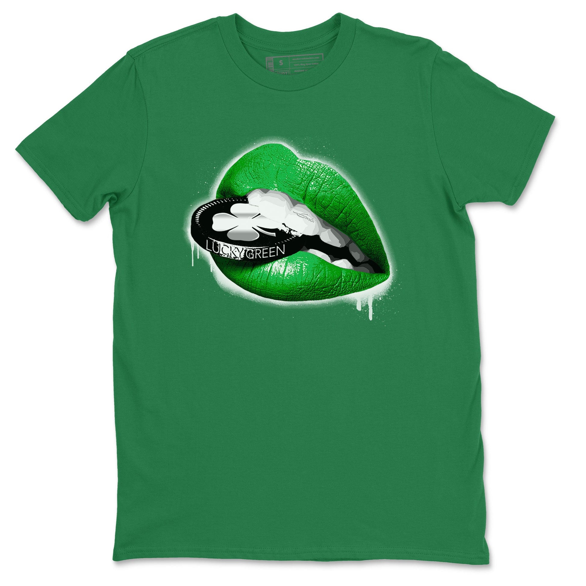 AJ5 Retro Lucky Green shirt to match jordans Lips Coin sneaker tees Air Jordan 5 Retro Lucky Green SNRT Sneaker Tees Casual Crew Neck T-Shirt Unisex Kelly Green 2 T-Shirt