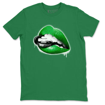 AJ5 Retro Lucky Green shirt to match jordans Lips Coin sneaker tees Air Jordan 5 Retro Lucky Green SNRT Sneaker Tees Casual Crew Neck T-Shirt Unisex Kelly Green 2 T-Shirt