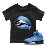 Jordan 5 UNC Sneaker Match Tees Lips Coin Sneaker Tees Jordan 5 UNC Sneaker Release Tees Kids Shirts