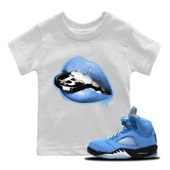 Jordan 5 UNC Sneaker Match Tees Lips Coin Sneaker Tees Jordan 5 UNC Sneaker Release Tees Kids Shirts