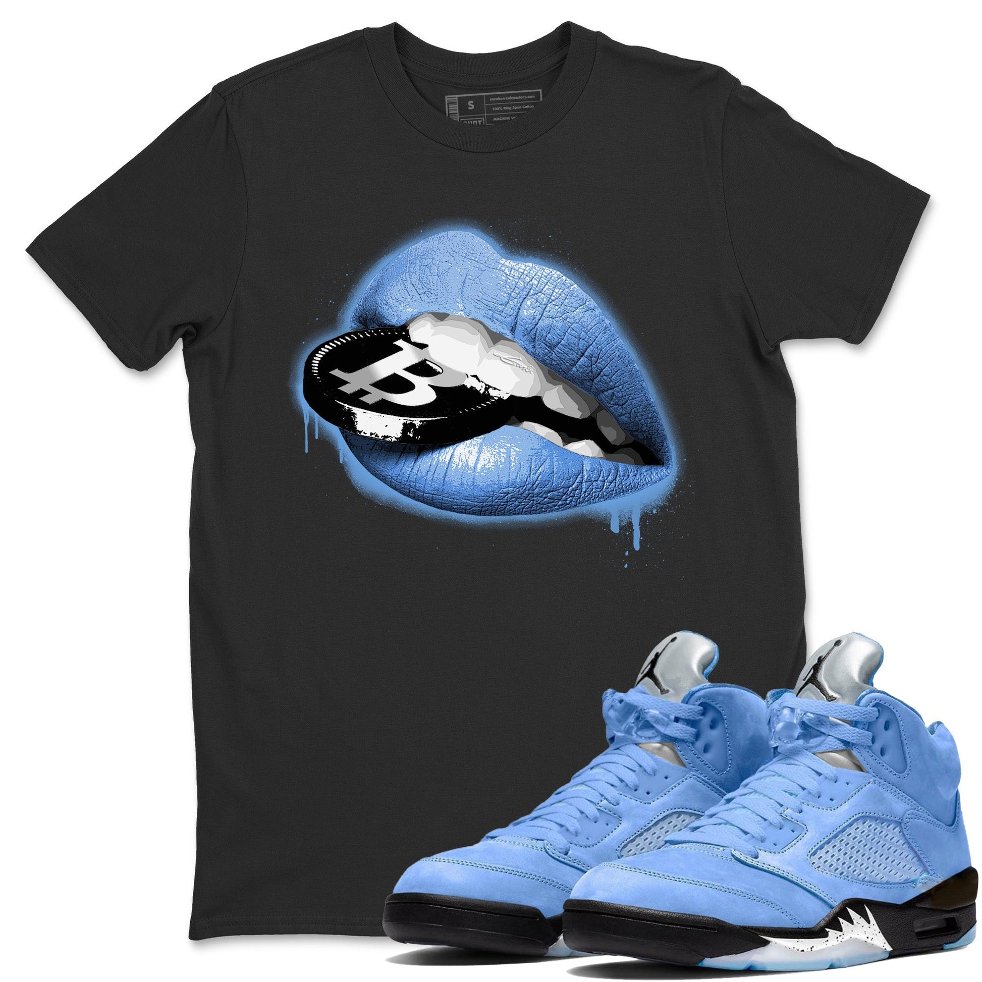 Jordan 5 UNC Sneaker Match Tees Lips Coin Sneaker Tees Jordan 5 UNC SNRT Sneaker Tees Unisex Shirts