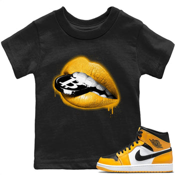 Jordan 1 Yellow Toe Sneaker Match Tees Lips Coin Sneaker Tees Jordan 1 Yellow Toe Sneaker Release Tees Kids Shirts