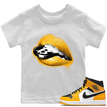 Jordan 1 Yellow Toe Sneaker Match Tees Lips Coin Sneaker Tees Jordan 1 Yellow Toe Sneaker Release Tees Kids Shirts