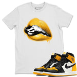 Jordan 1 Yellow Toe Sneaker Match Tees Lips Coin Sneaker Tees Jordan 1 Yellow Toe Sneaker Release Tees Unisex Shirts