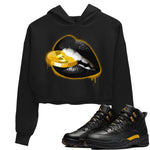 Jordan 12 Black Taxi Sneaker Match Tees Lips Coin Sneaker Tees Jordan 12 Black Taxi Sneaker Release Tees Women's Shirts