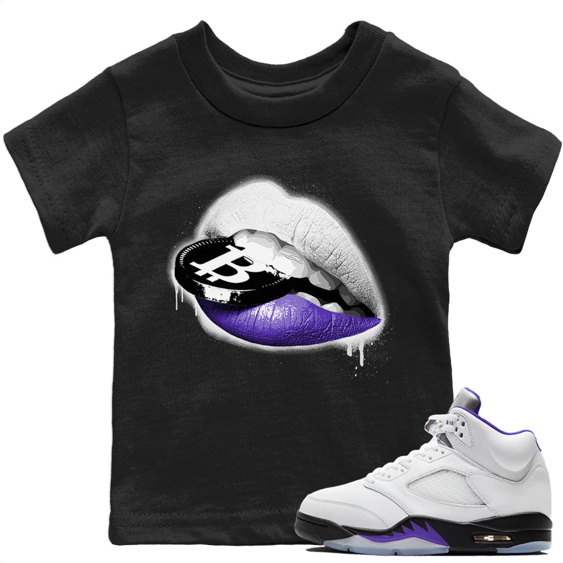 Jordan 5 Concord Sneaker Match Tees Lips Coin Sneaker Tees Jordan 5 Concord Sneaker Release Tees Kids Shirts