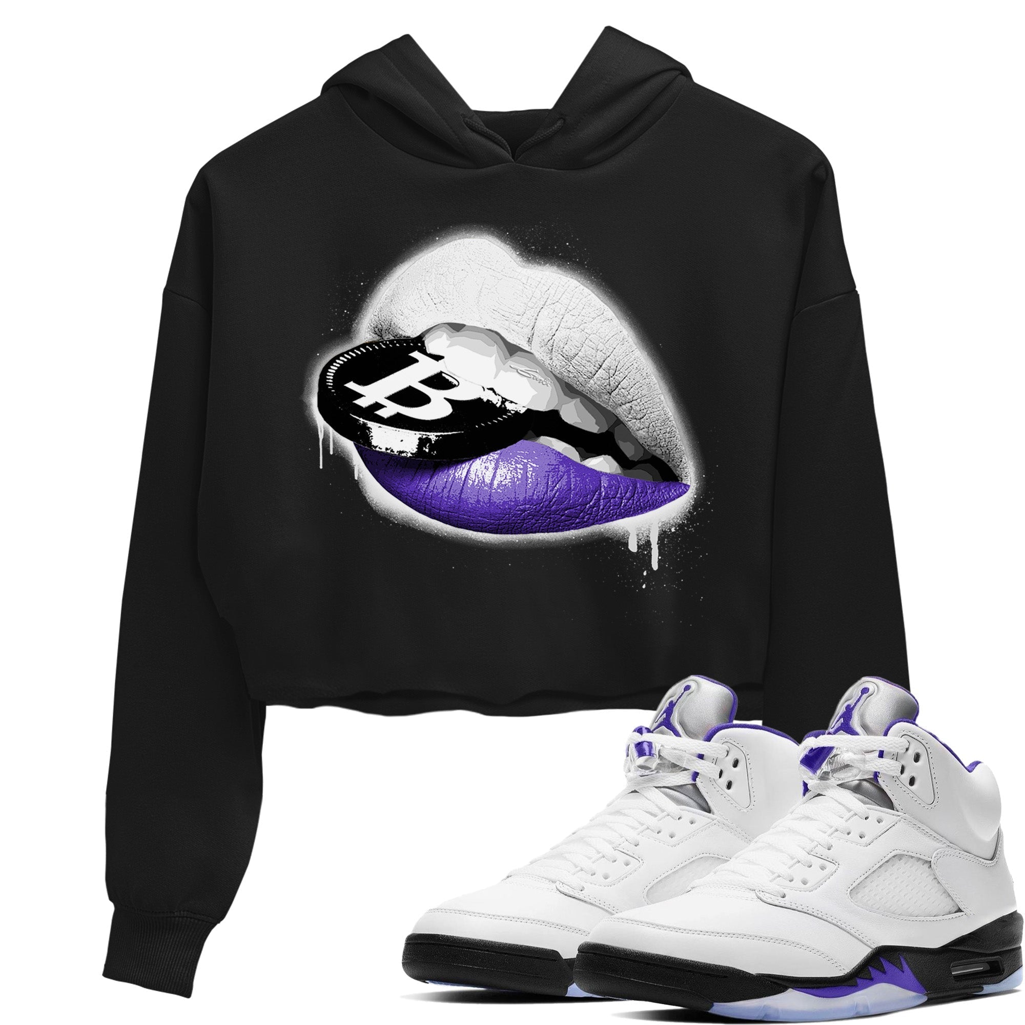 Jordan 5 Concord Sneaker Match Tees Lips Coin Sneaker Tees Jordan 5 Concord Sneaker Release Tees Women's Shirts