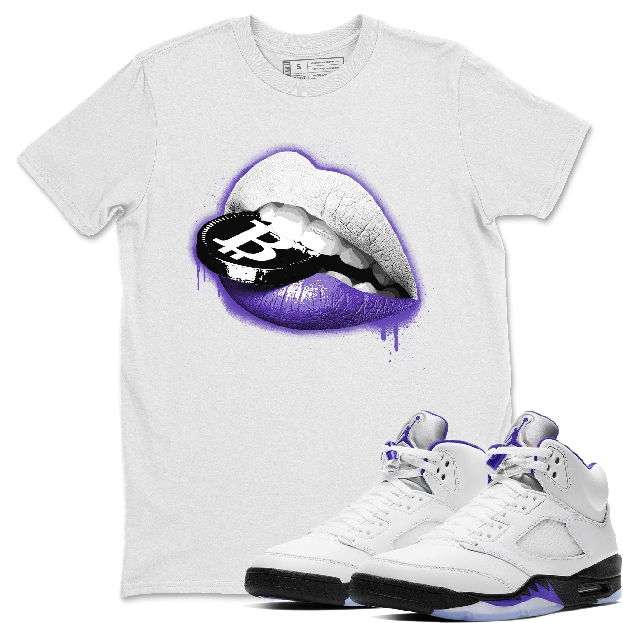 Jordan 5 Concord Sneaker Match Tees Lips Coin Sneaker Tees Jordan 5 Concord Sneaker Release Tees Unisex Shirts