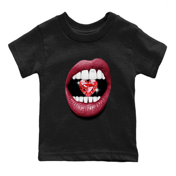 Lips Heart Diamond sneaker match tees to Special Valentine's Day street fashion brand for shirts to match Jordans SNRT Sneaker Tees Air Force 1 Valentines Day unisex t-shirt Black 2 youth shirt