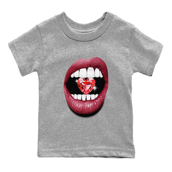 Lips Heart Diamond sneaker match tees to Special Valentine's Day street fashion brand for shirts to match Jordans SNRT Sneaker Tees Air Force 1 Valentines Day unisex t-shirt Heather Grey 2 youth shirt