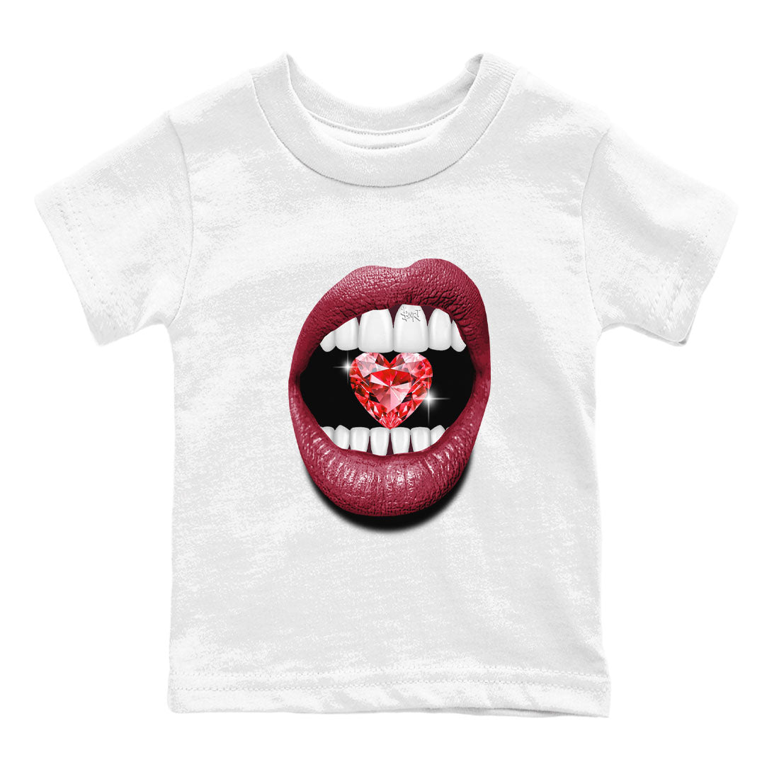 Lips Heart Diamond sneaker match tees to Special Valentine's Day street fashion brand for shirts to match Jordans SNRT Sneaker Tees Air Force 1 Valentines Day unisex t-shirt White 2 youth shirt