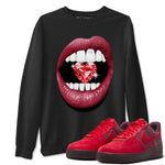 Lips Heart Diamond sneaker match tees to Special Valentine's Day street fashion brand for shirts to match Jordans SNRT Sneaker Tees Air Force 1 Valentines Day unisex t-shirt Black 1 unisex shirt